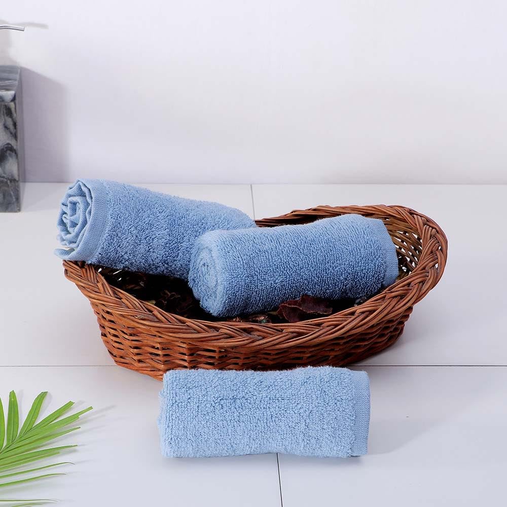 Danube Home Cloud Touch Zero Face Towel | 100% Cotton Pile Lightweight Everyday Use Face Towels | Ultra Soft And Highly Absorbent For Bathroom - L 33 X W 33 Cm - Dusty Blue