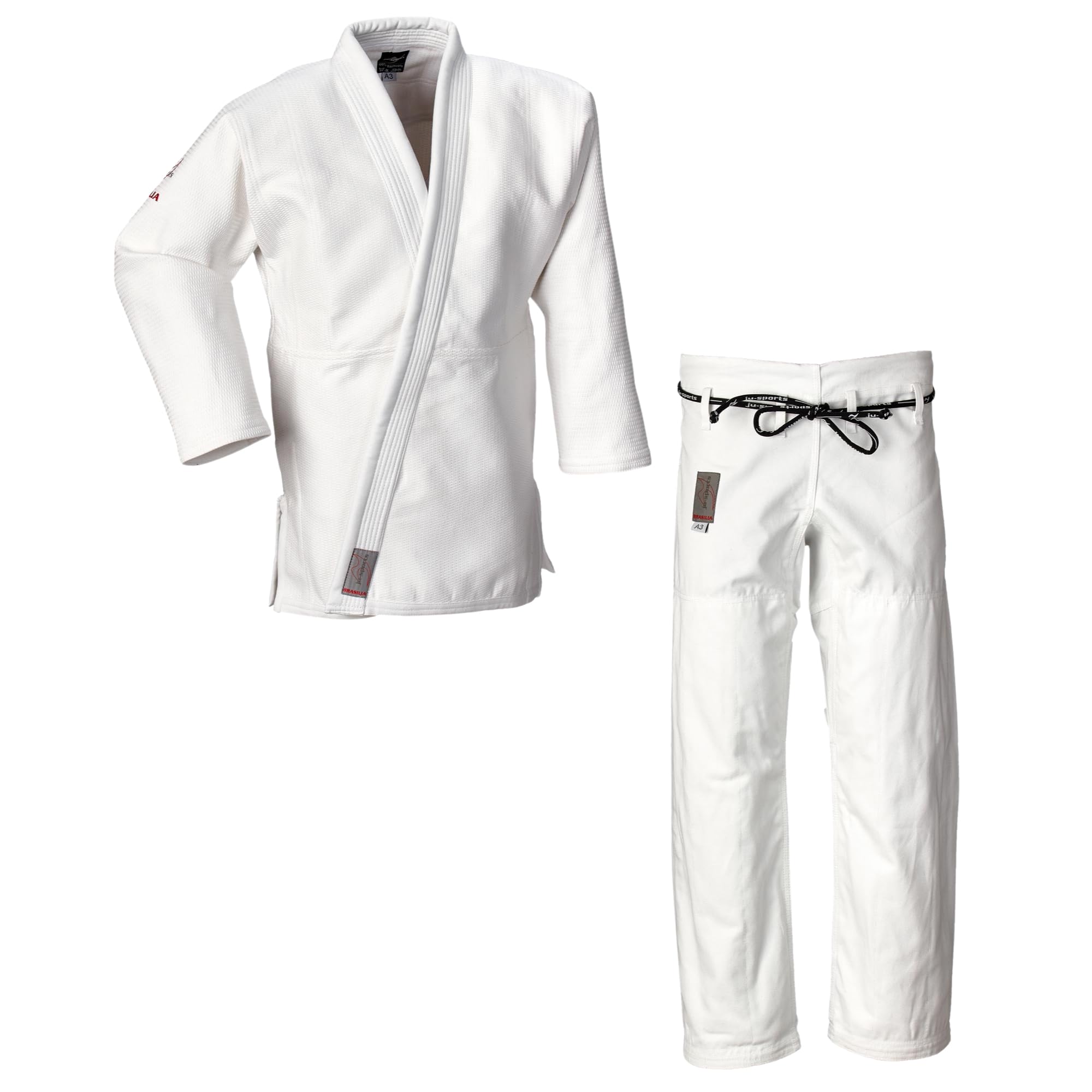 Ju-Sports Ju-Jutsu Anzug Brasilia Weiß I Moderner Jujutsu Anzug für Erwachsene I BJJ Gi Herren fürs Training I Doppelt verstärkter Brust- & Schulterbereich I 100% Baumwolle