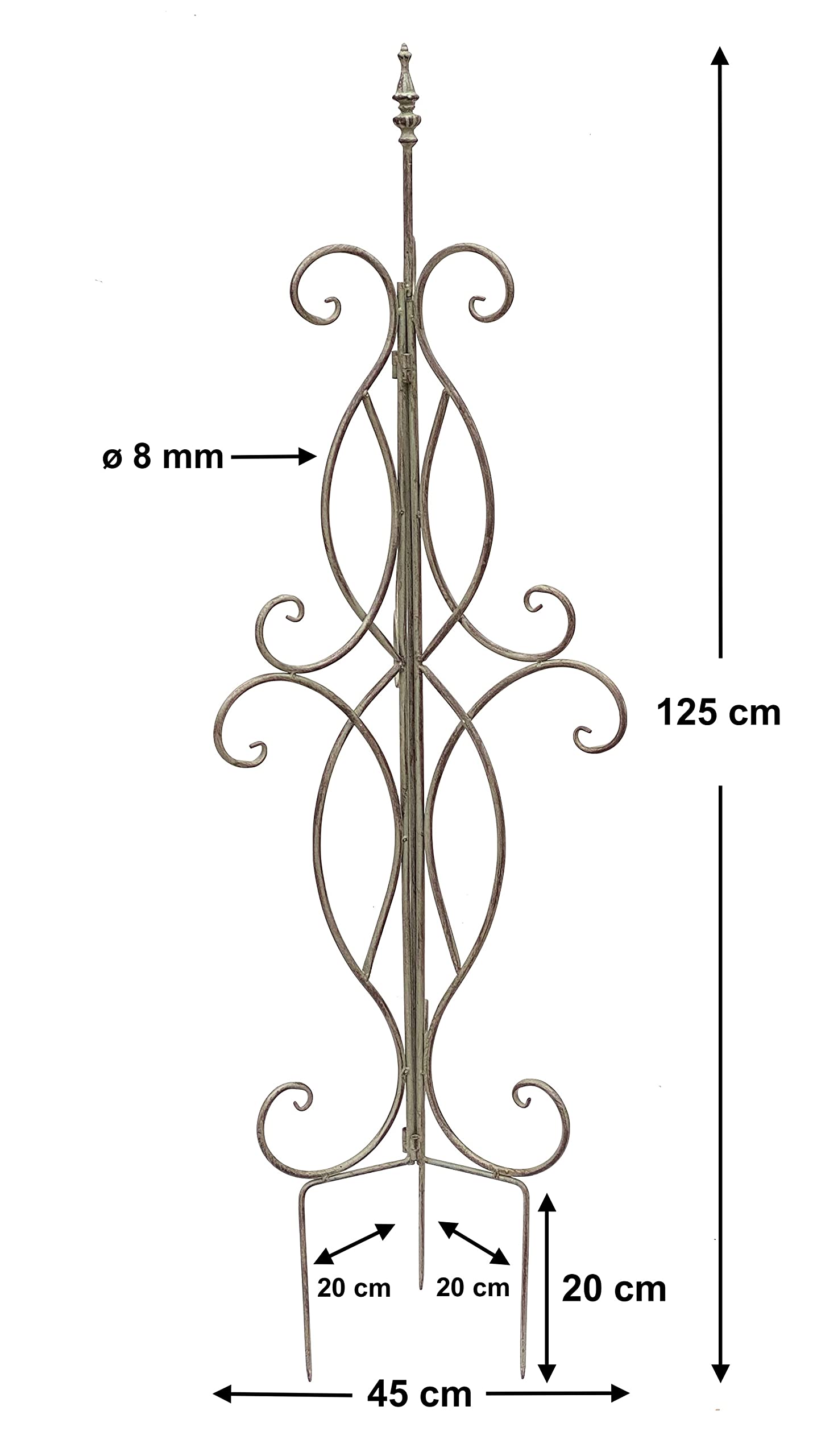 DanDiBo Rankhilfe Metall Rankgitter 125 cm 93998 Kletterhilfe Bodenstecker Blumenhalter Ranksäule