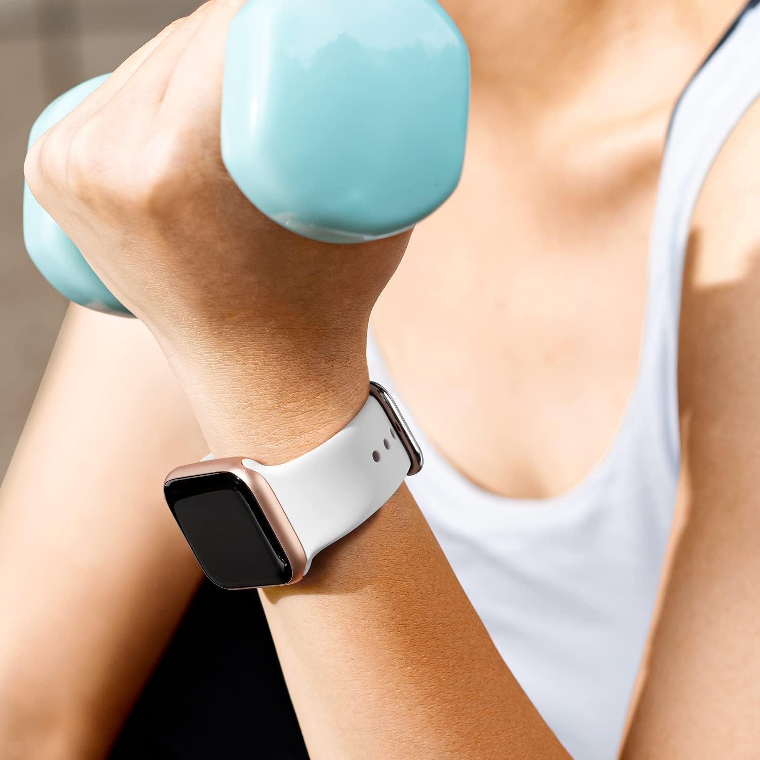 Bravely klimbing 5 Pack Bands Compatible with Apple Watch Bands 38mm 40mm 41mm for Women Men, Soft Silicone Sport Replacement Strap Compatible with iWatch Series 7 Series 6 Series 5 4 3 2 1 SE, S M Image