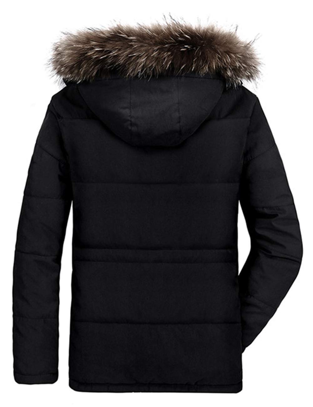 BININBOX Parka Hiver Hommes Épais manteau Chaud avec Détachable Capuche Long Veste à fourrure