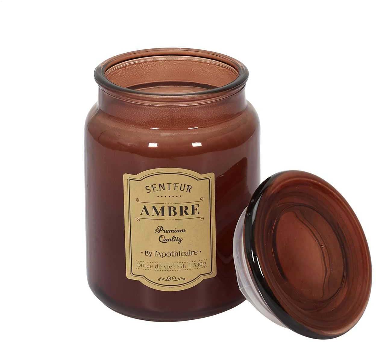 THE HOME DECO FACTORY Apotheker-Duftkerze im Glas, 3 Stück, weißer Moschus - Bernstein und Baumwollblüte, 9,40 x 14,50 cm, weiß