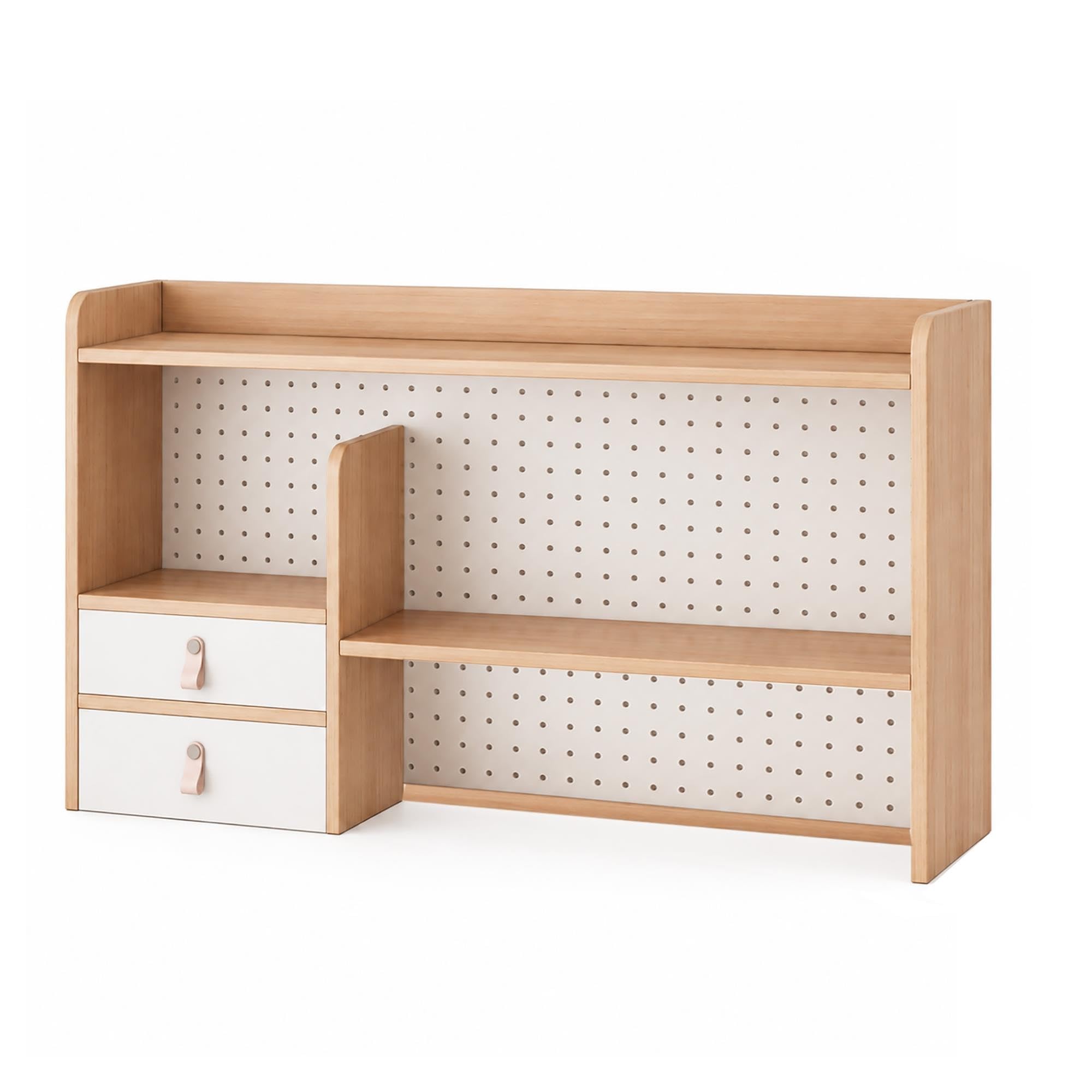 Étagère de Bureau, Organisateur de Bureau avec Panneau Perforé et Tiroirs