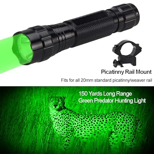 Windfire Waterproof Green Light Led Coyote Hog Hunting Light Lamp Tactical Flashlight Torch With Pressure Switch And Rail Rifle Mount For Picatinny #TOP1