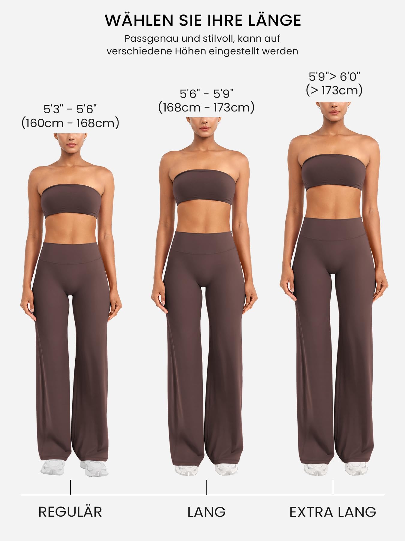 Nahtlose Straight Leggings Damen Hohe Taille Flared Leggings Yoga Hosen Sport Yoga Legging Damen Gym Yoga Pants Schlaghose-Regular/Lang/Extra Lang - 5