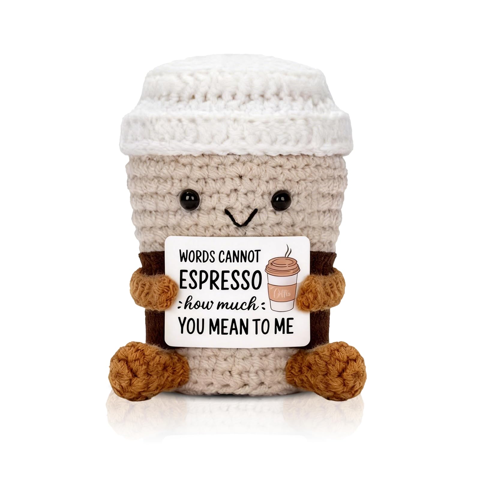 Rudfovn Emotional Support Crochet, Positive Gifts with Words Cannot Espresso Quote for Women Men Friend Family