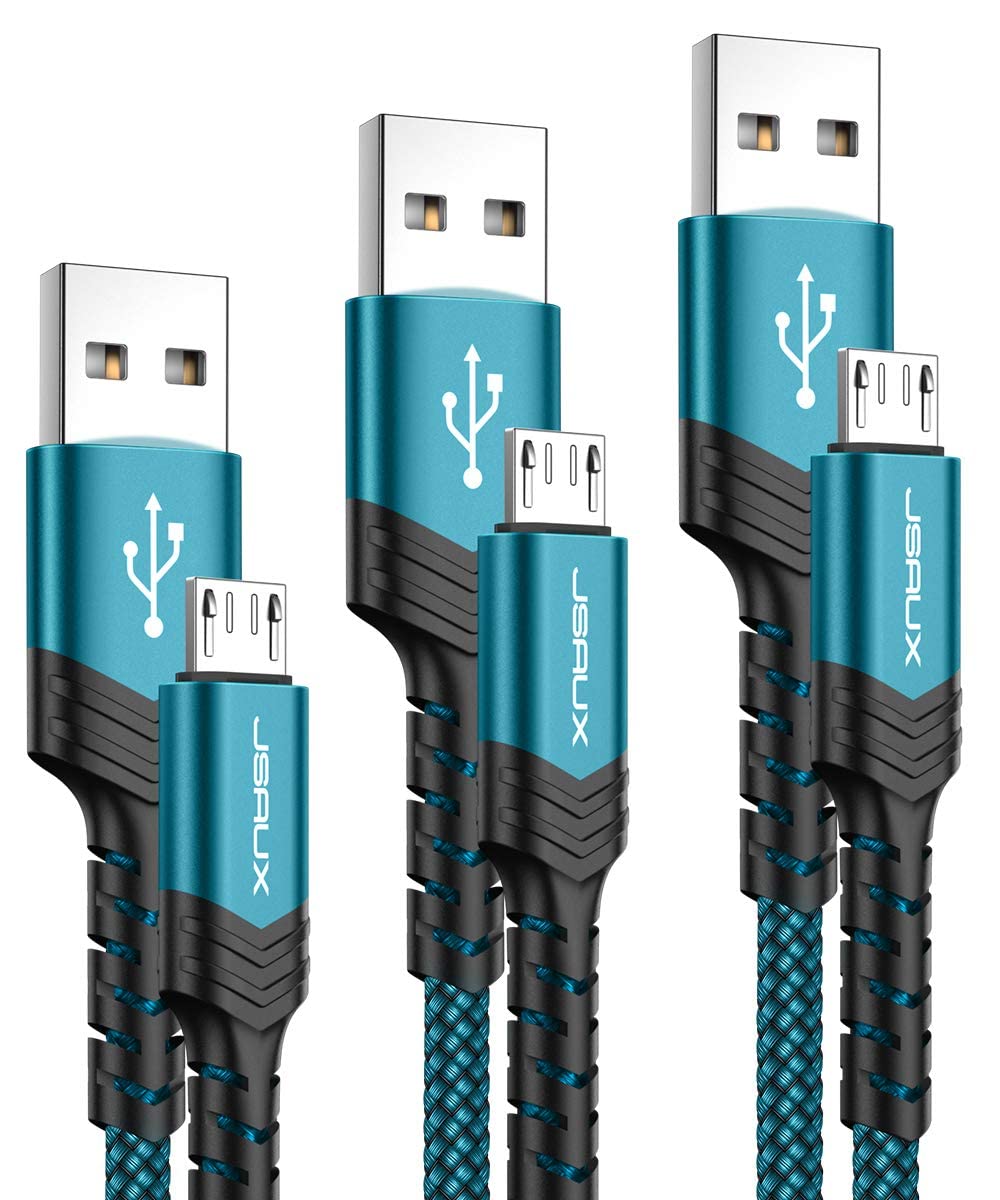 JSAUX® 3-Pack Micro USB Cable, 2.4A Nylon Braided Micro USB Charging Cable, 480Mbps Data Cable Type B for Android Samsung Galaxy S6 S7 Edge Note 5, Kindle and More (3.3ft+6.6ft+10ft) (B0C7YVV1DW) Amazon Price History, Amazon Price Tracker