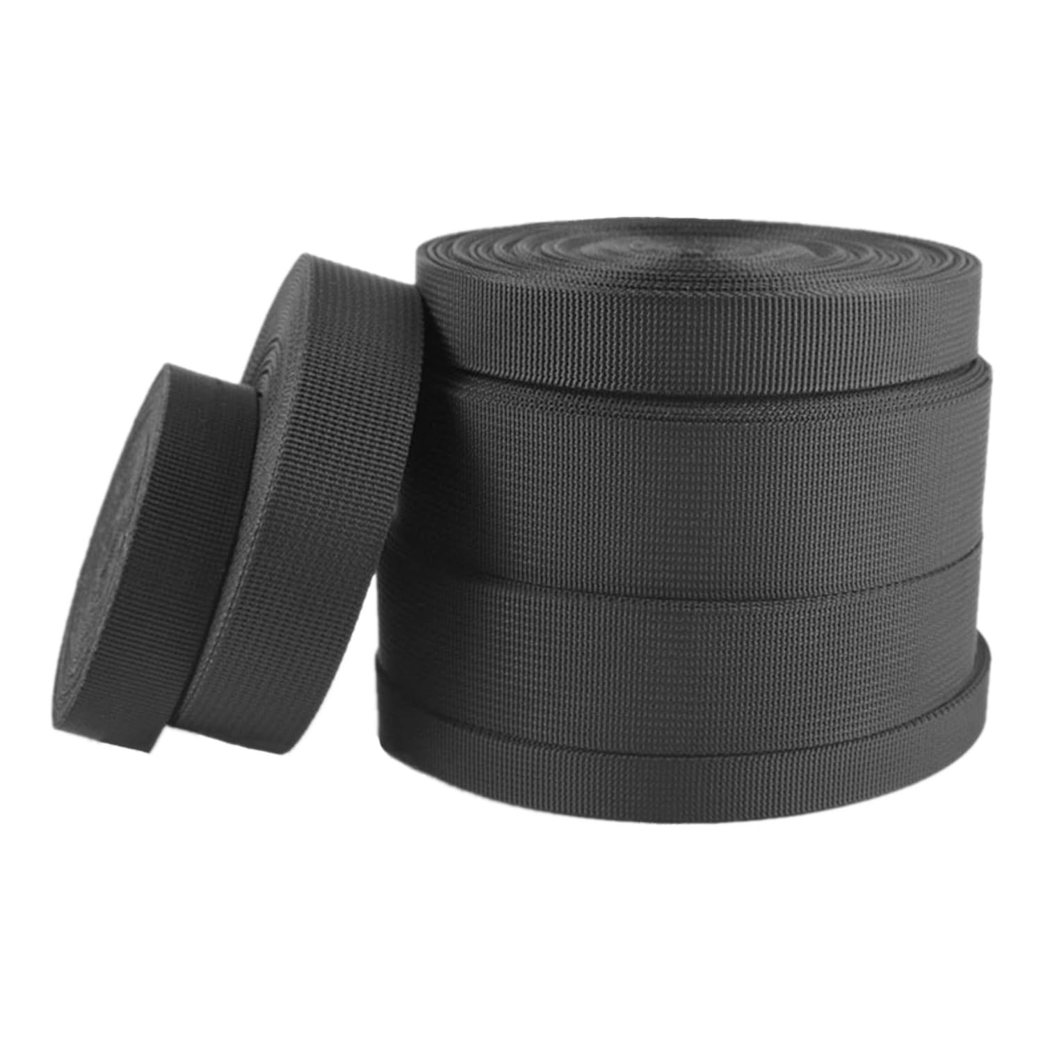 Taśma polipropylenowa, pasek nylonowy Czarny/Szary 20-38mm 5-20 jardów do toreb Cargo Bagaż Wspinaczka na świeżym powietrzu(Black,38mm/10 yard)