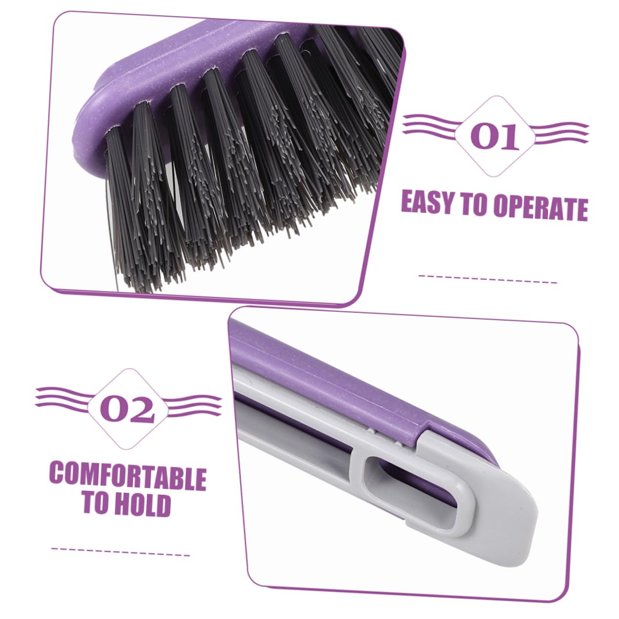 SHERCHPRY 5 Series Cepillo De Limpieza Giratorio Cepillo De Limpieza De Grietas Limpiar Polvo Herramientas De Limpieza De Rieles De Ventanas Cepillo para Fregar Páginas Púrpura 2 Piezas X 5