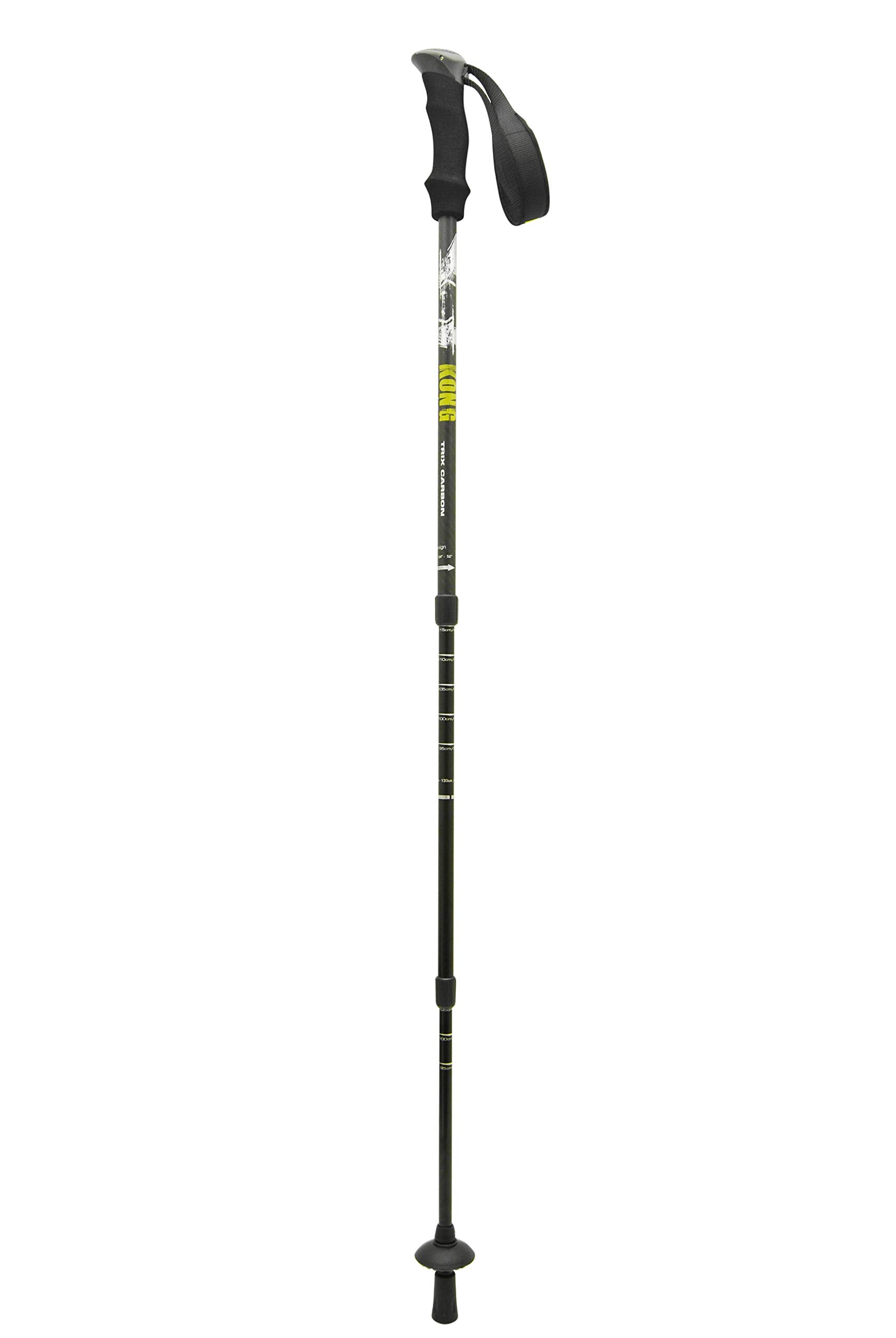 Kong. Trix Carbon. Bastoncino Trekking Telescopico in Carbonio e Alluminio. Leggero e Resistente. Impugnatura Ergonomica. Lunghezza Max 141cm. 2 Bastonicini: Peso 500g