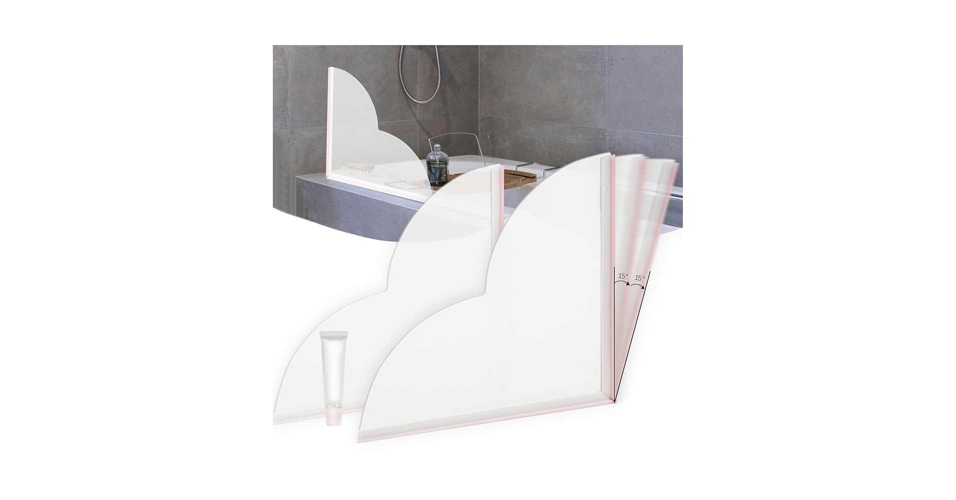 2 Pcs Bathroom Shower Splash Guard For Tub, Bathtub Water Guards, Shower Water Guard For Bathtub Shower Guards Removable, Bathtub Water Splash Guards Corner Guards To Keep Water In Shower Bath