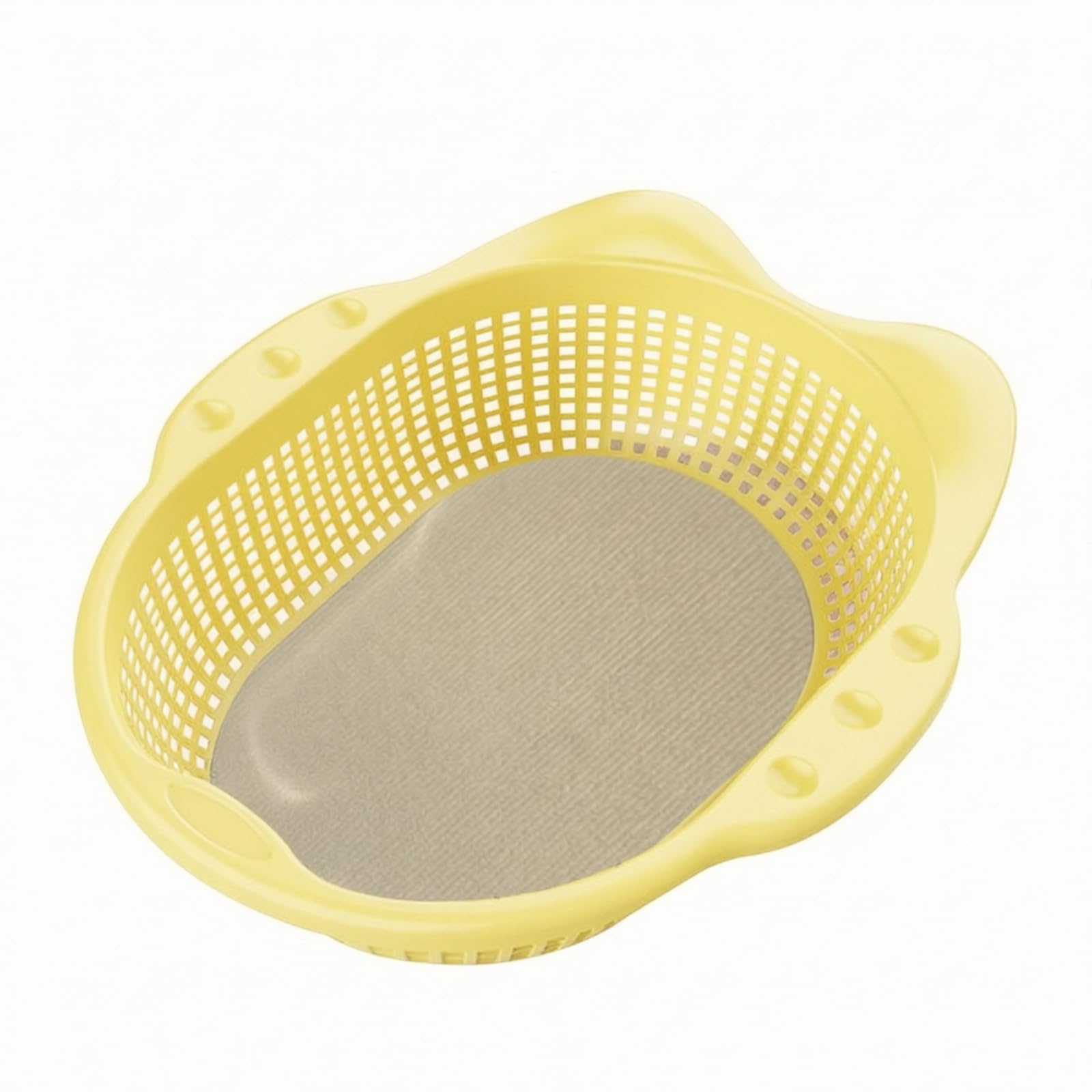 Lit pour Chats Panier Animal Panier Niche Coussin Lavable Panier Aéré en PP Confort pour Été Ventilation Latérale Entretien Pratique Adapté aux Chats, Jaune