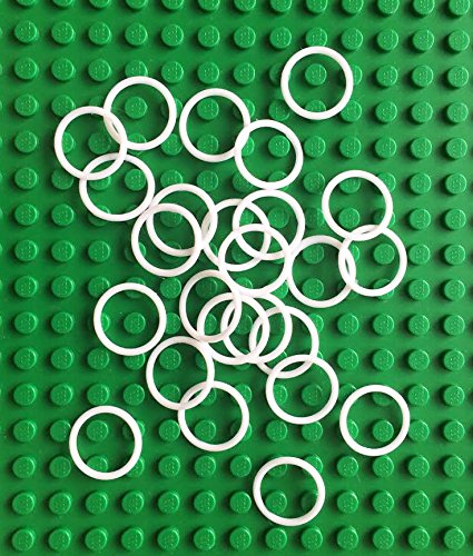 LEGO Technic NEW 25 pcs SMALL WHITE RUBBER BAND BELT PACK Tiny Little Elastic Round Cross Section
