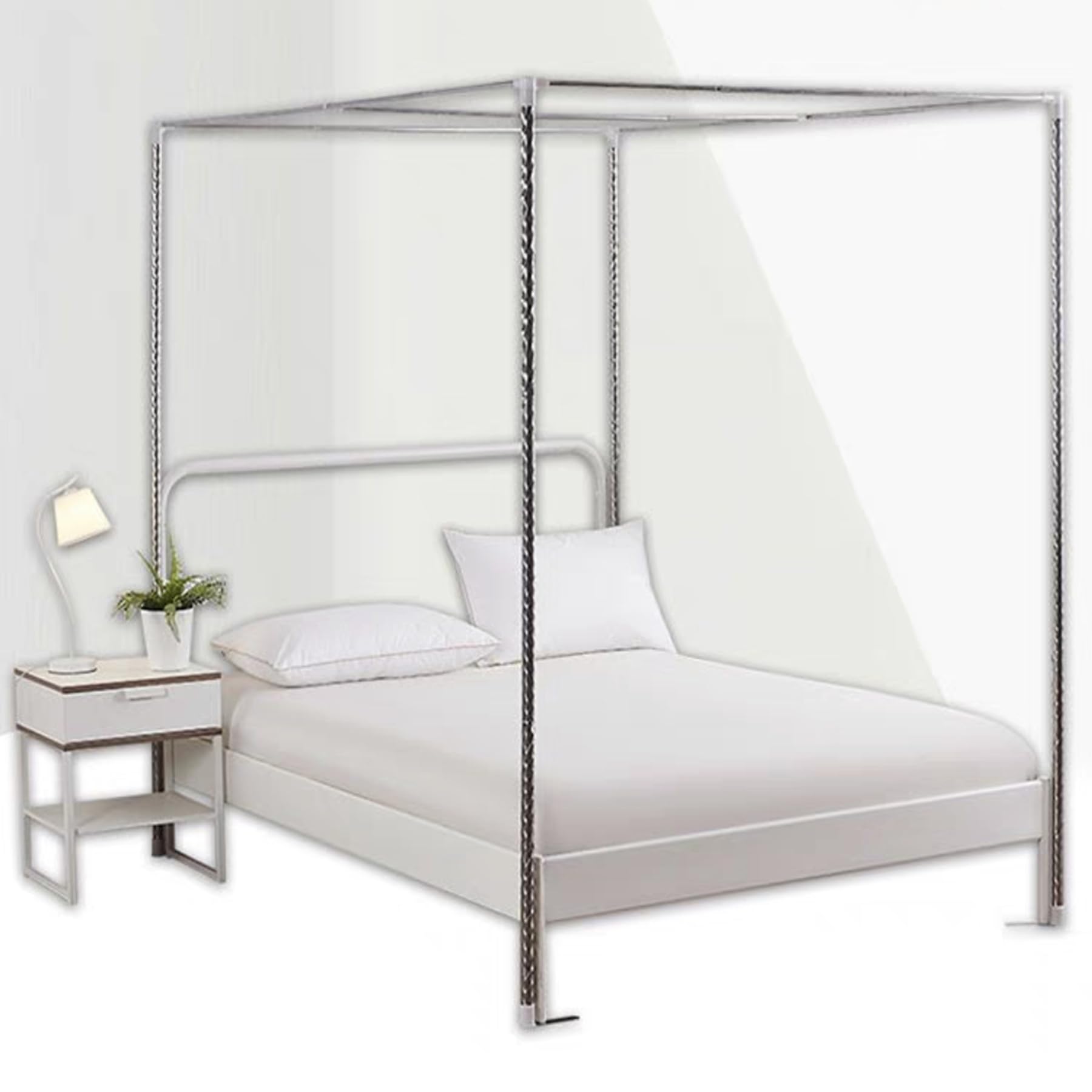Support de moustiquaire 30mm complet en acier inoxydable de lit