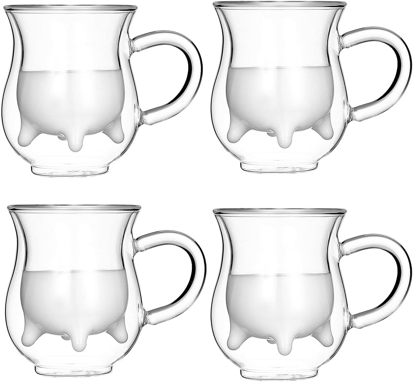 ダブルウォール グラス コーヒーカップ 二重構造 耐熱 カップ おしゃれ 取っ手付 アイスコーヒー ホット