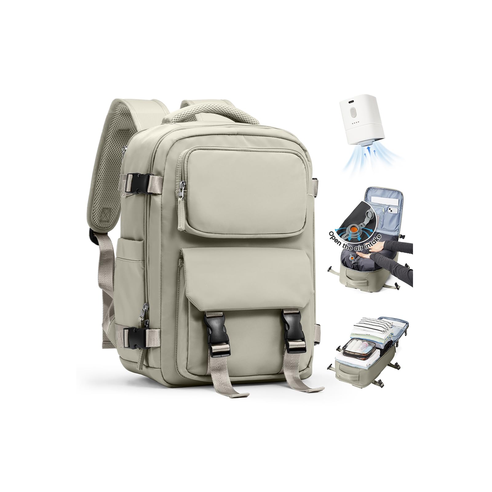 SZLX Zaino Ryanair 40x30x20 Sottovuoto con Pompa Bagaglio a Mano con porta scarpe Wizzair Zaino da Viaggio 40x20x25 Borse da Cabina per Easyjet 45x36x20 Borsa da Viaggio Porta PC 14 Pollici Donna Uomo