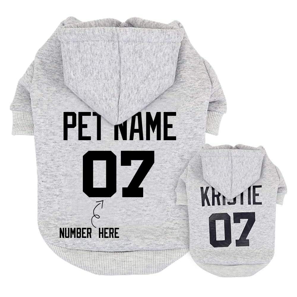 Didog Personalized Dog Hoodies Custom Puppy Sweater Shirt With