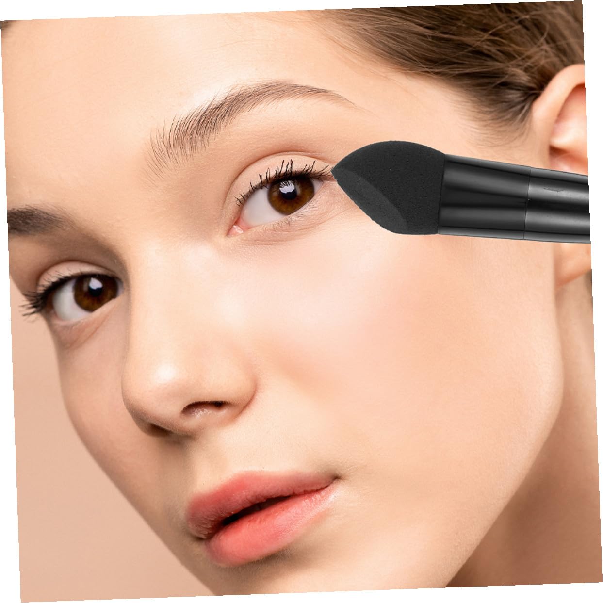 Set di Pennelli Beauty a Forma di Penna 6 Pezzi in Lattice | Nero e Porpora, Uso Quotidiano Semplice e Pratico, Formato Portatile e Delicato