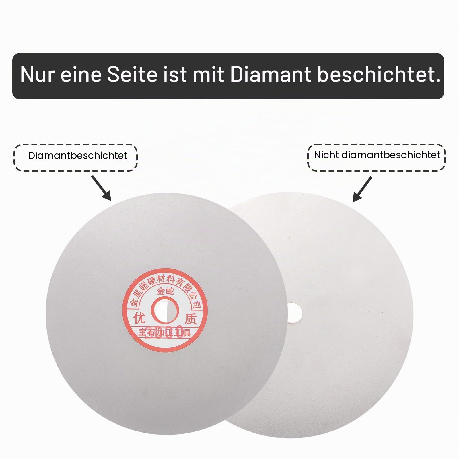 uxcell Diamant-Schleifscheiben-Set, 150 mm, Körnung 80/400/600/800/1500/3000, 1,27 cm Dorn Loch, flache Rundscheibe, Polierscheiben für Edelstein, Fliesen, Glas, Stein, Metall, 6 Stück