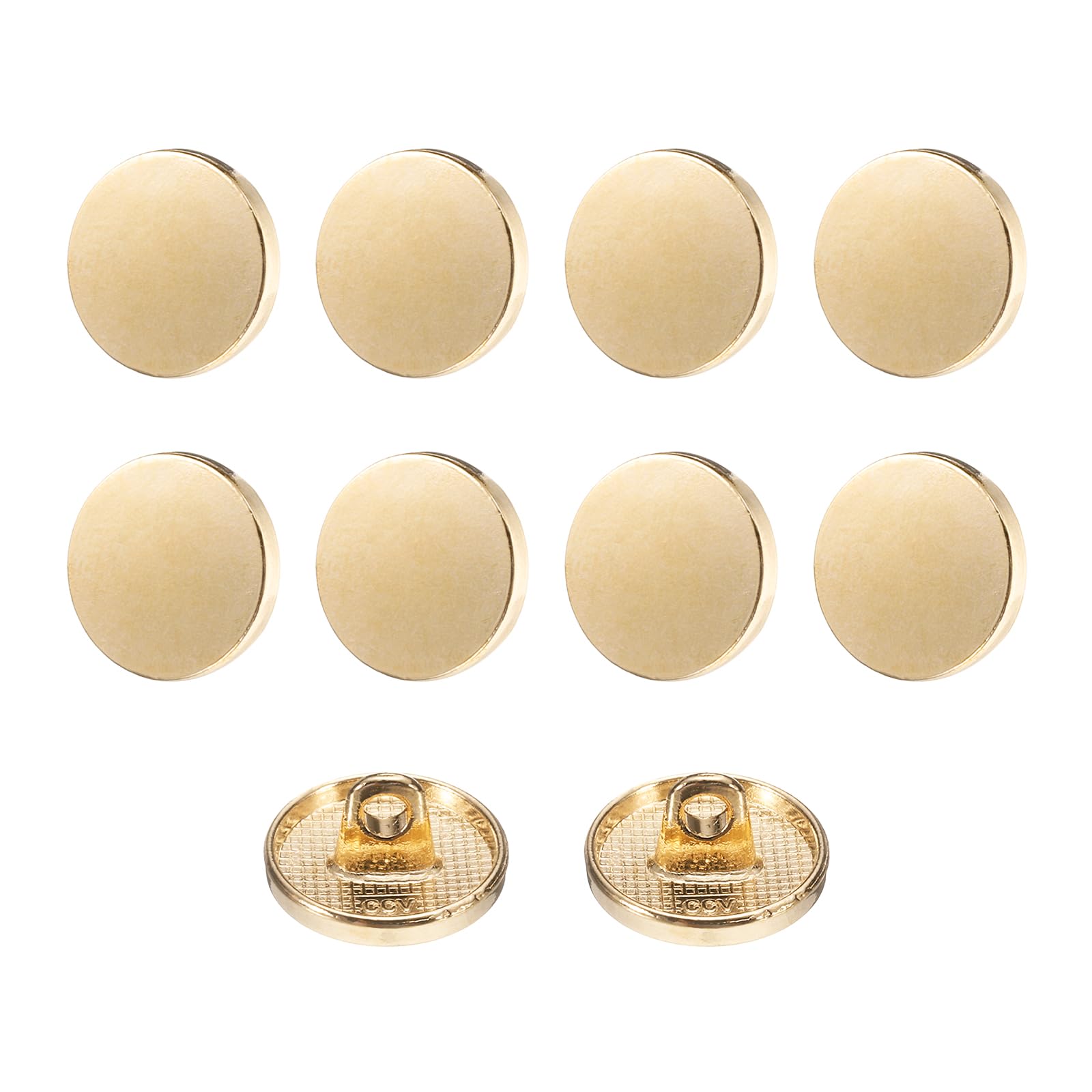 HARFINGTON 10pcs 20L Metal Round Flat Sewing Buttons 12mm Alloy Shank Craft Replacement Button for Men Women Suit Woolen Coat Shirt Trousers Sewing