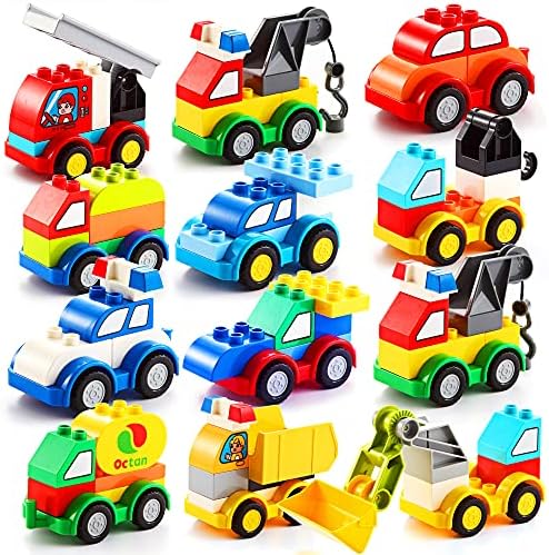 JOYIN 80-pcs Building Blocks Build Your Own Toy Cars Set Bricks Cute Different Vehicles for Kids