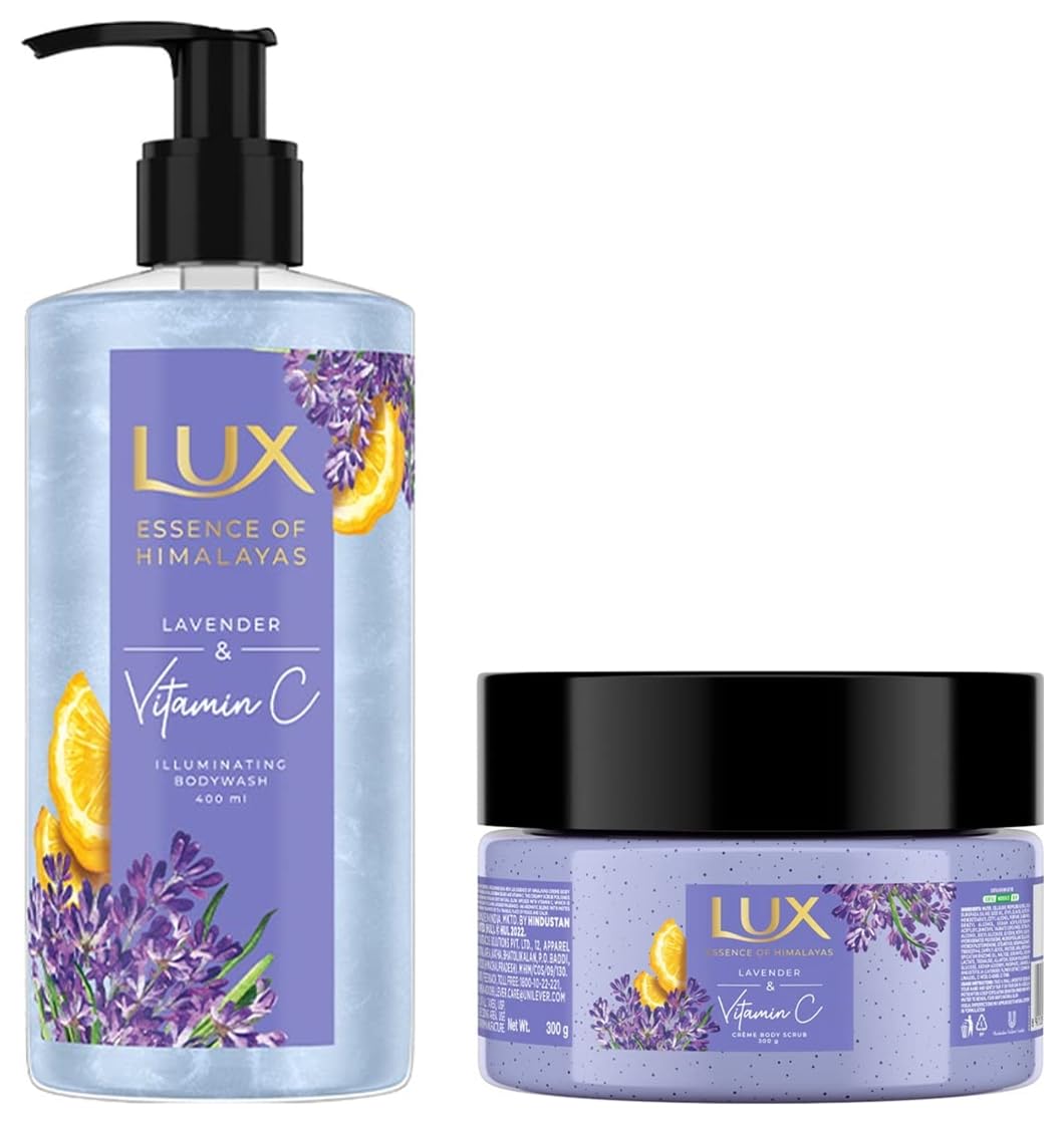 LUX LAVENDER & VITAMIN C BODY SCRUB, 300gm & LUX LAVENDER & VITAMIN C SHIMMMERING BODYWASH 400ml-image-16