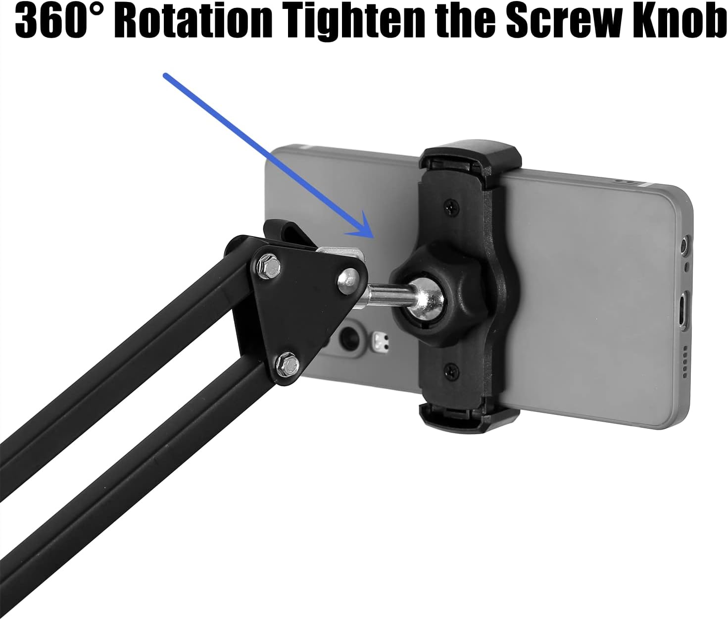 WANBY Overhead Phone Stand Articulating Arm Table Stand Mount Flexible 360° Rotation Cell Phone Clip Holder for All Smart Phone Microphone - Image 3