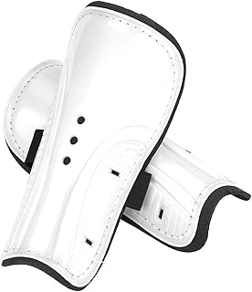Combina de Fútbol Shinguards para Adultos y Guardias de Fútbol Ligeros y Transpirables, Cómodos Protectores de Piernas (White)