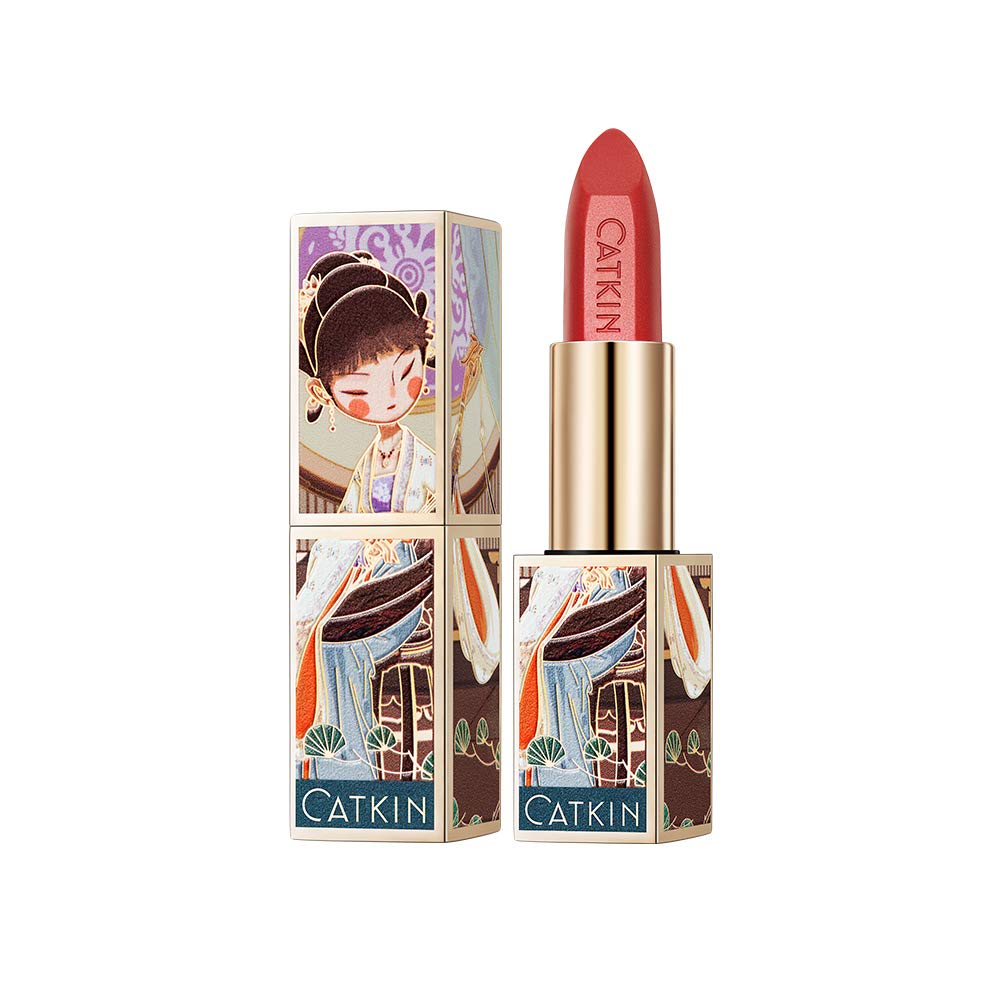 Catkin Rouge Matte Lipstick, Waterproof Long Lasting Satin Moisturizing Smooth Soft 0.13 Ounce-Chinese Style (CO149)