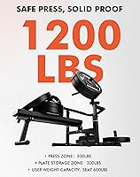 Vista 5 de GMWD Máquina de Prensa de Pecho, Máquina de Press de Banca de 1050 LBS con Brazos Convergentes Independientes, Banco Plano Inclinado Ajustable