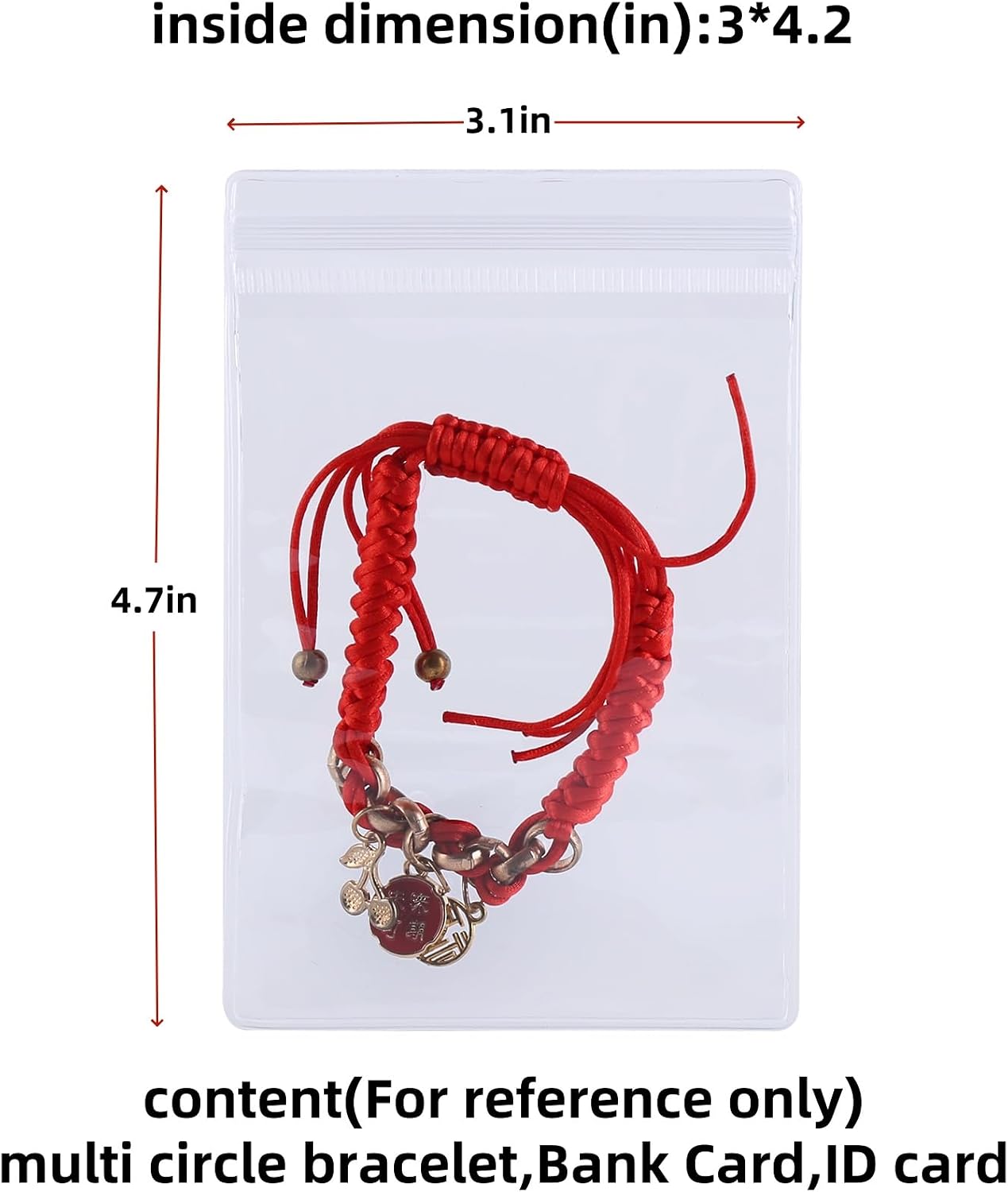 PVC Antioxidant Jewelry Storage Pouches Bracelets Necklaces Earrings Rings Storage Bags (CLEAR, 3.1 * 4.7)