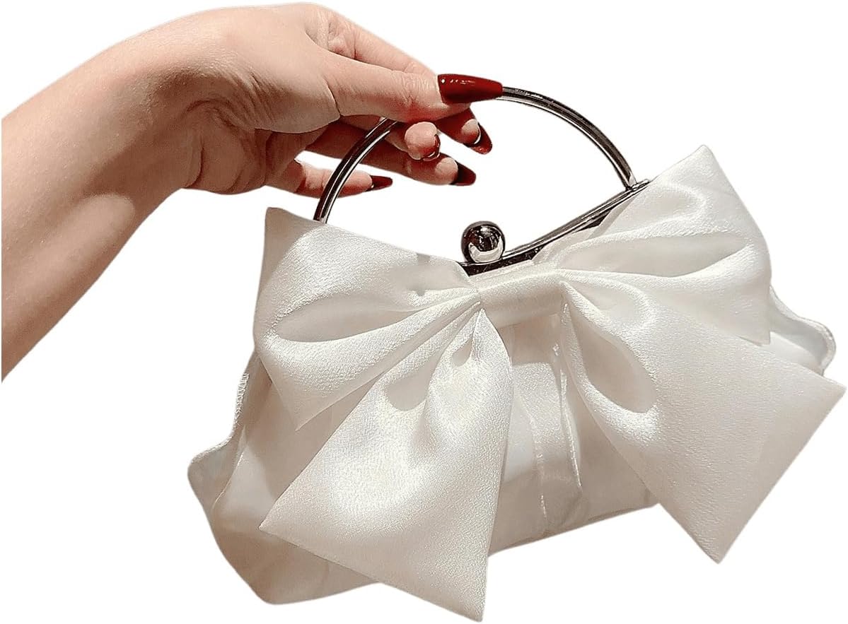 SweatyRocks Women's Cute Bow Decor Clutch Purse Evening Handbag Prom Crossbody Bags