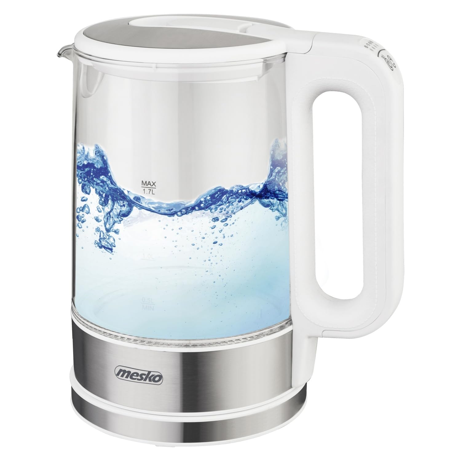 Mesko MS 1301w - Hervidor de agua con regulación de temperatura, 1,7 L, con retroiluminación LED, 2200 W, hervidor de agua