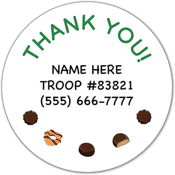 Personalized Scout Stickers for Girls - Custom Labels for Troops, Cookie Boxes and Scouts White