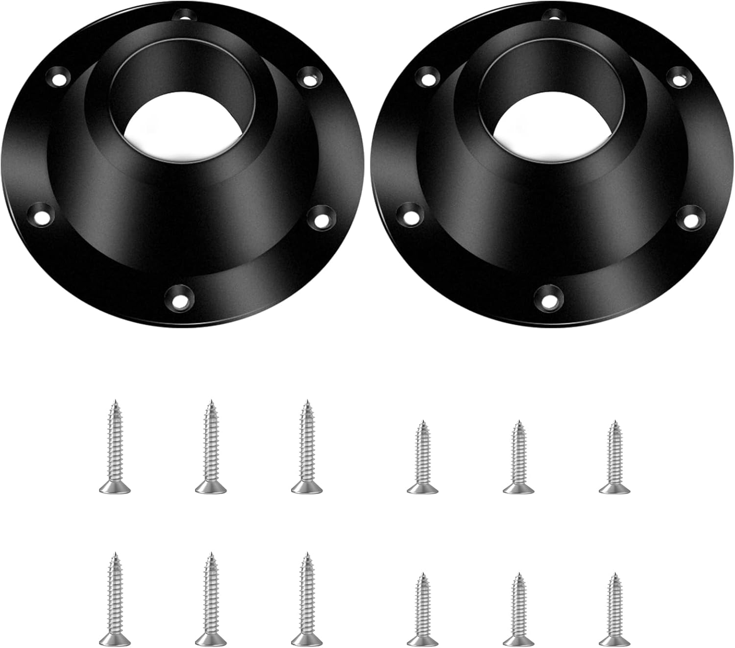 2 Pcs Aluminum RV Table Base Mount RV Dinette Table and Floor Mount Base 6 Mounting Holes Camper Table Leg Base with Mounting Screws for RV Boat Camper Trailer (Black)