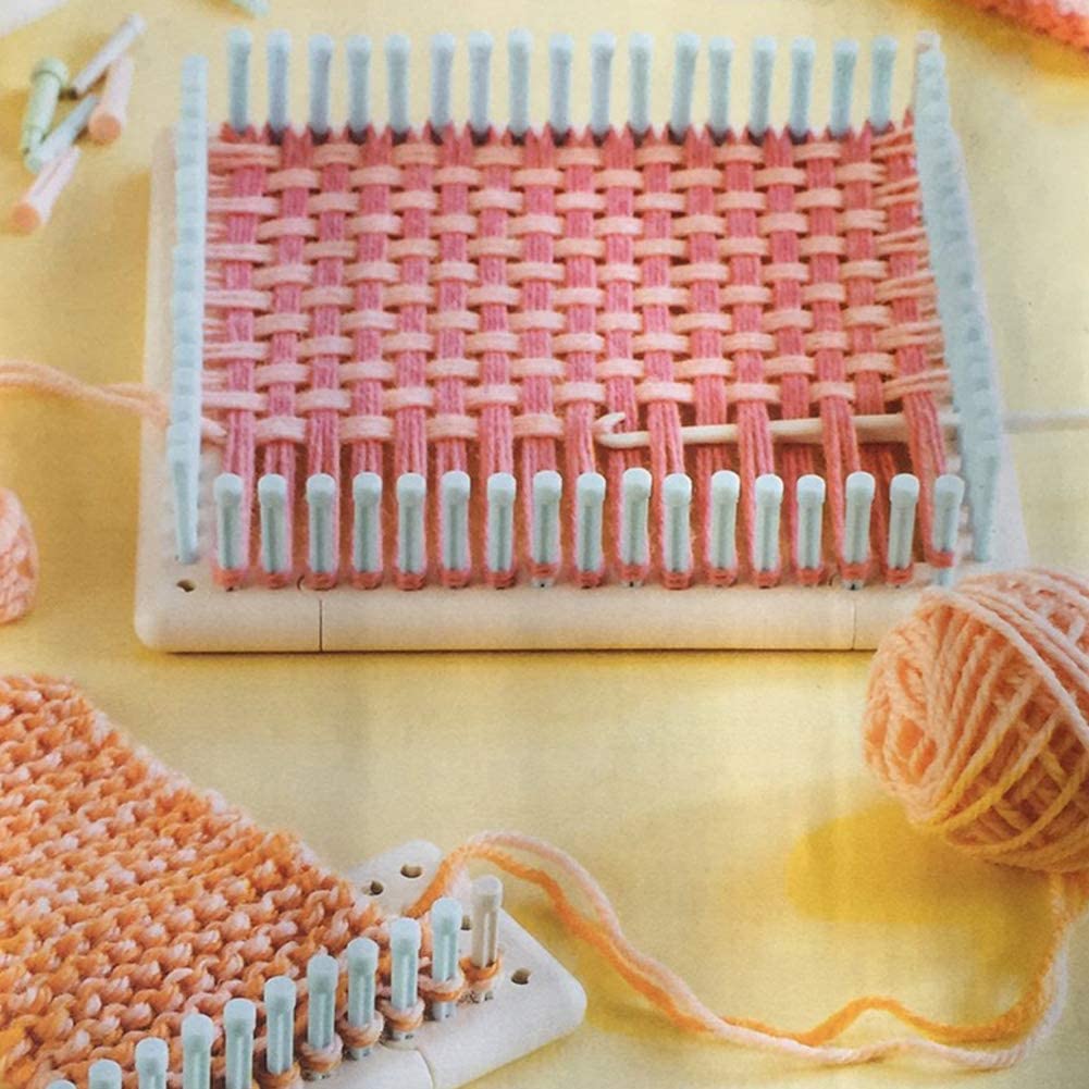Crafts Knit Weave Kit, Knitting Board Weave Kit Multifunktionales Craft Yarn Crafts Knit and Weave Kit Mini Knitting Plastic Scarf Weaving Kit