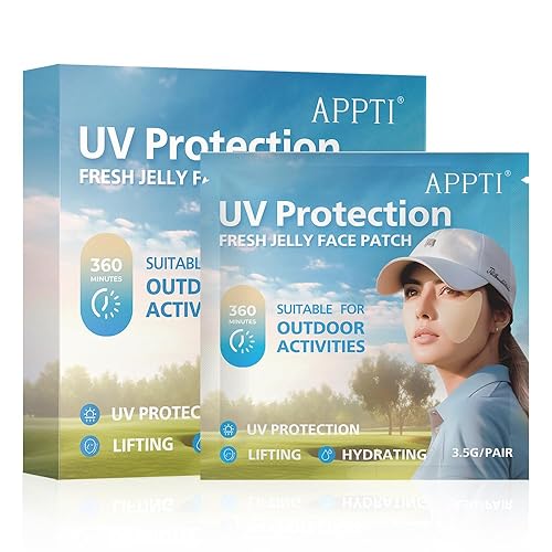 5 pares de parches de golf, parche facial con protección UV para exteriores, parches faciales de gel de golf, parche hidratante para el cuidado de