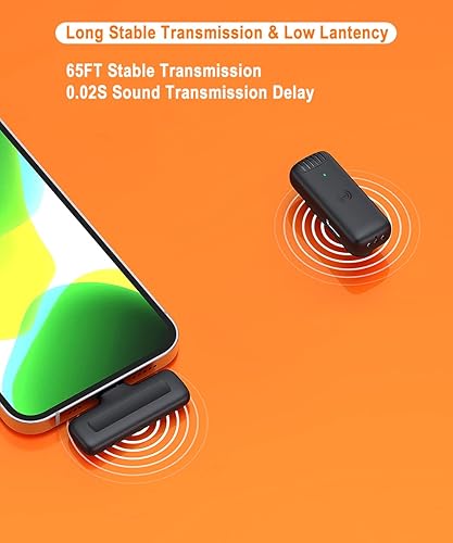Miniatura 4 de XIAOHE Micrófono Lavalier inalámbrico para teléfono USB-C con estuche de carga, Plug & Play 2.4GHz Lapel Podcast Mic para YouTube Grabación de Video