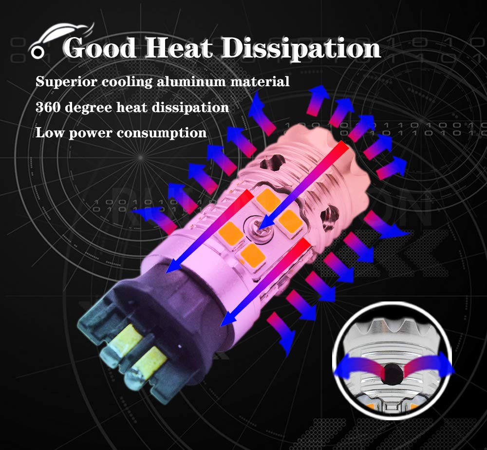 Ruiandsion PH24WY - Lampadine a LED ambrate, 10-30 V, super luminose