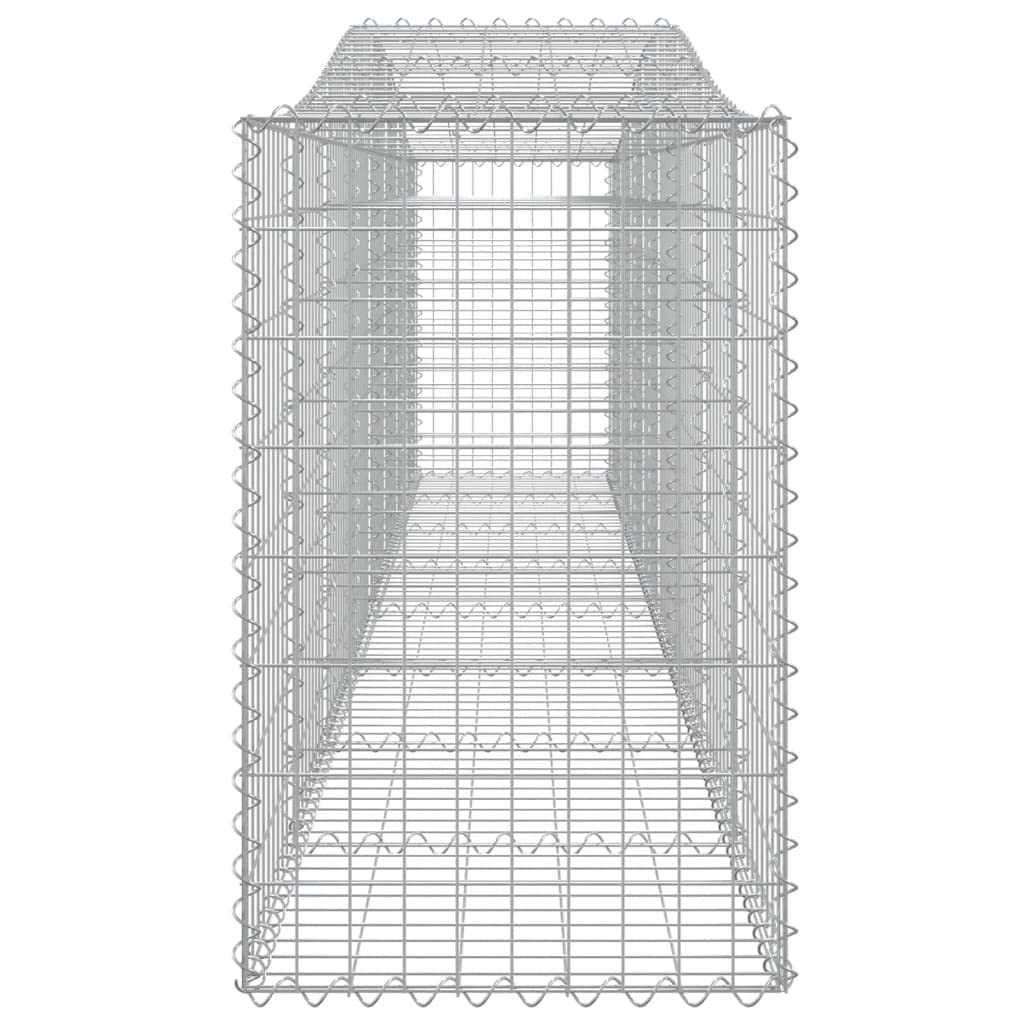 2 gaviones de arco alto, 400 x 50 x 80/100 cm, de hierro galvanizado, para barrera de jardín y protección visual, construcción estable de alambre como decoración para terraza