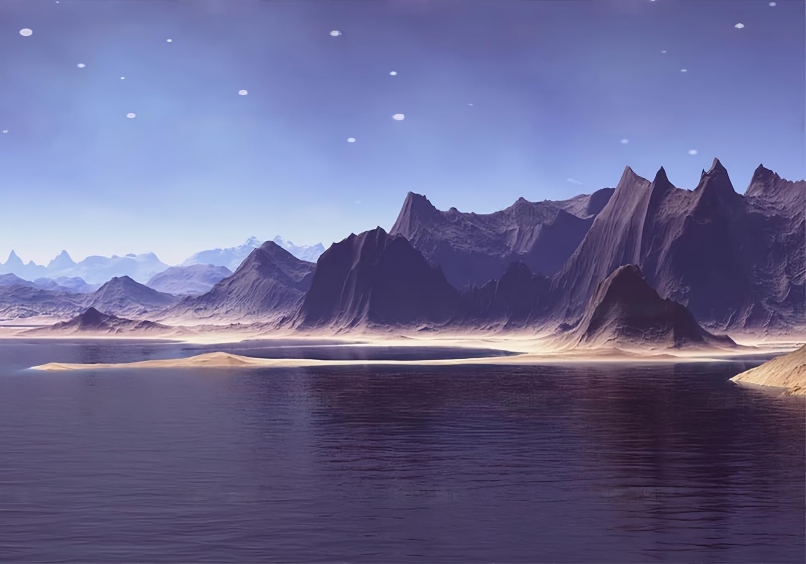 Carta da Parati Panoramica Intissato Oceano Viola,Montagne,Universo Wallpaper per Camera da Letto, Soggiorno 350x250cm