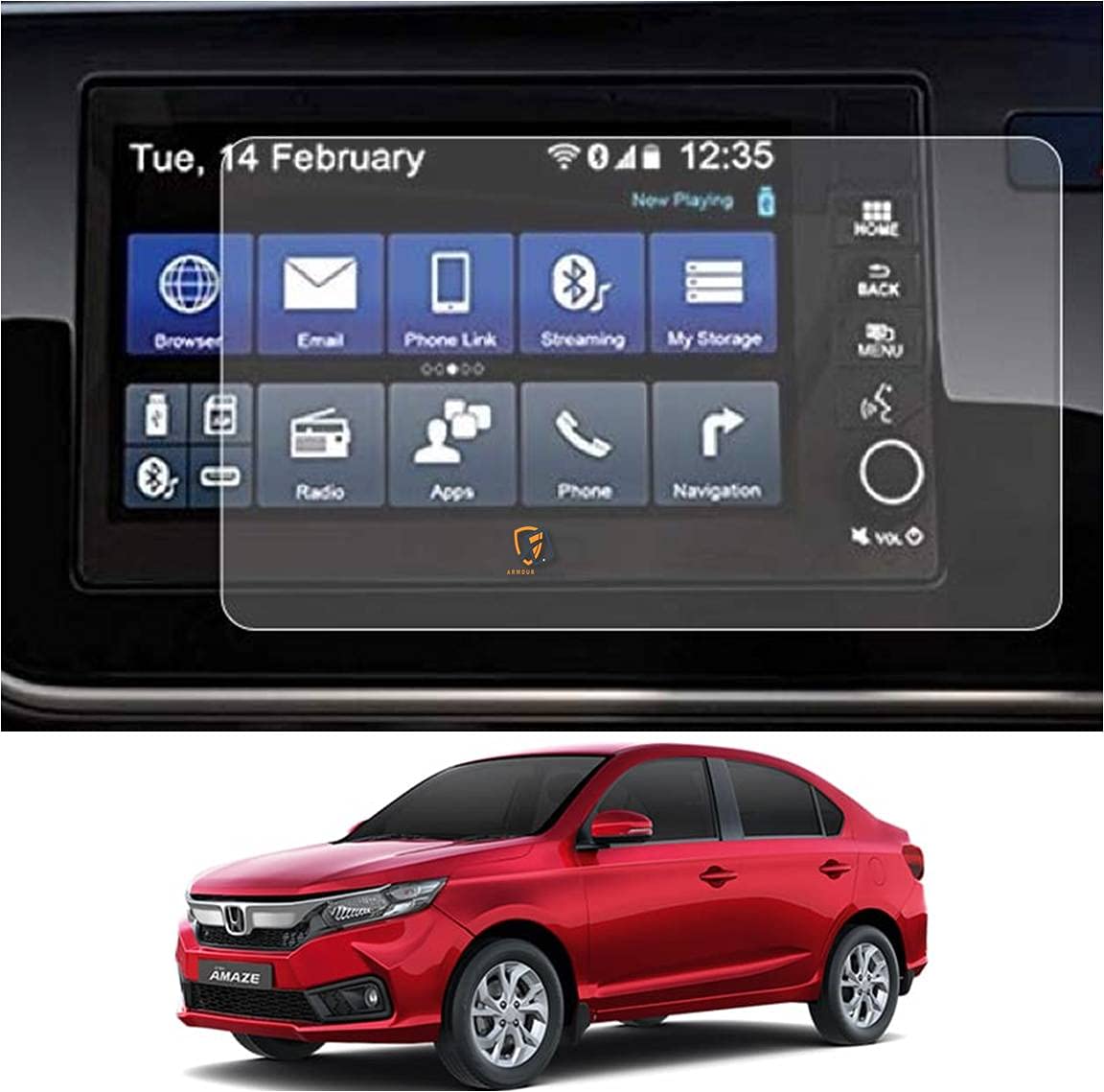 9H Unbreakable MATTE FINISH Screen Protector Compatible With HONDA AMAZE Exclusive Petrol CAR Touch Screen Infotainment System (7 inch)-image-33