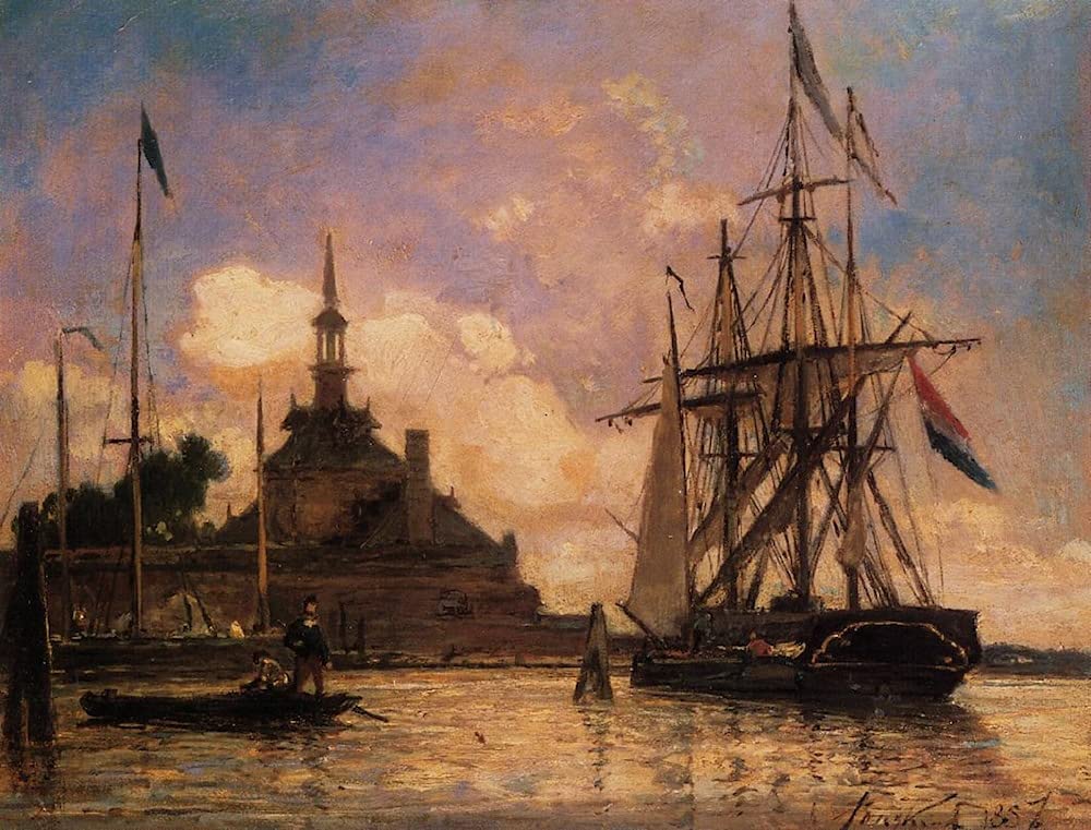 SERENDIPITP Aesthetic Poster Photo Wall Print Retro Picture the Port of Rotterdam by Johan Barthold Jongkind Modern Wall Artwork for Home Decor 60x90cm
