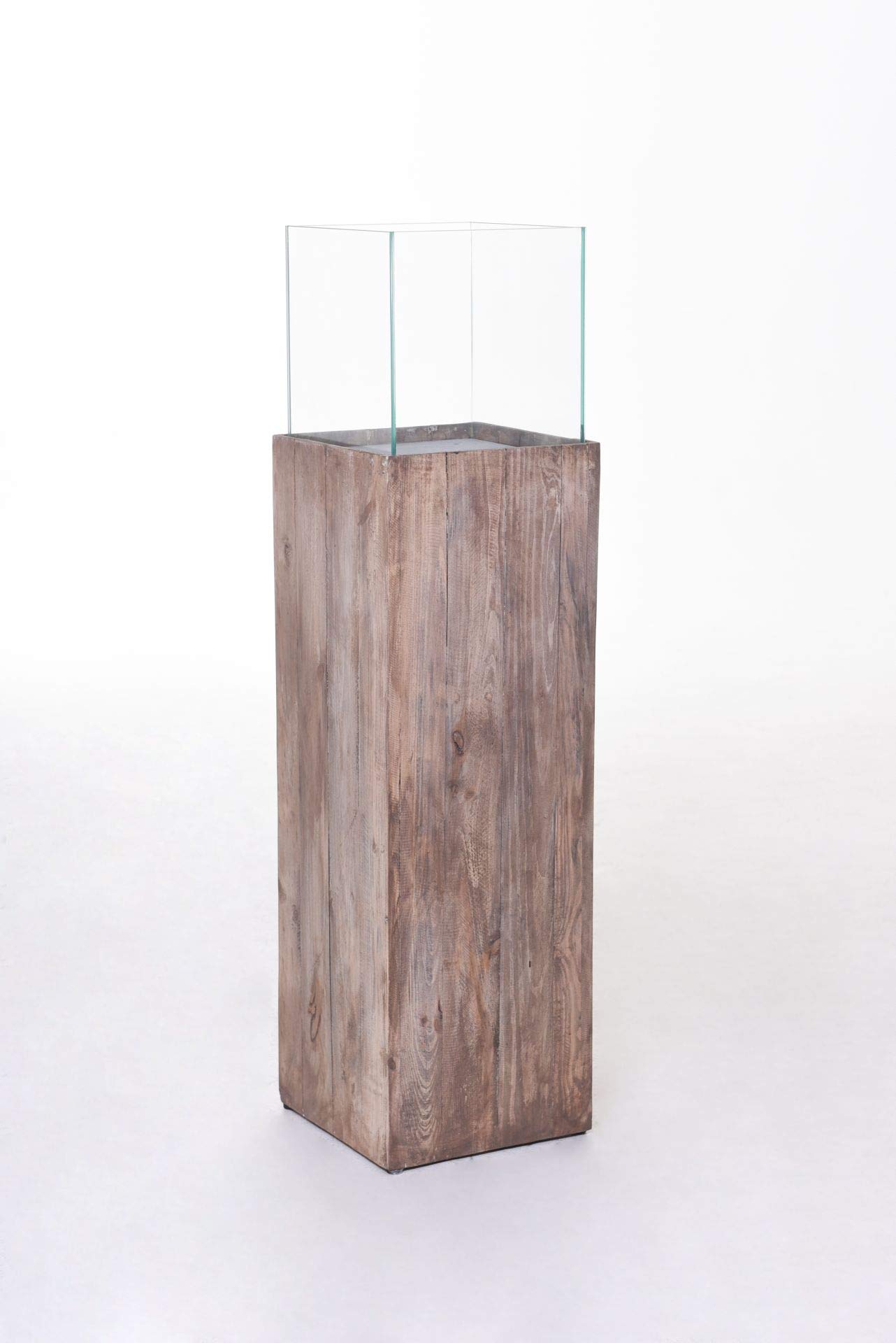 VIVANNO Photophore Colonne photophore Bois recyclé Candela Marron, 100x27x27 cm
