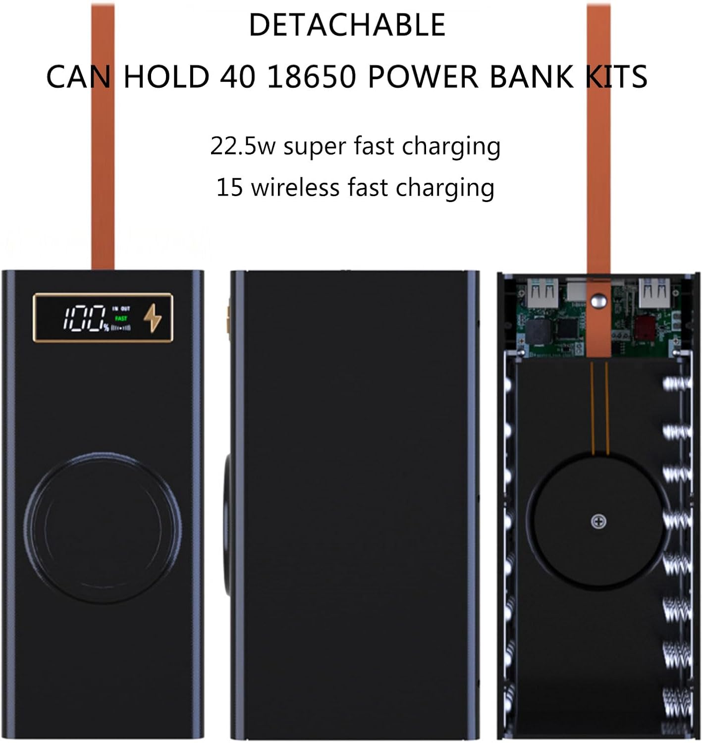 Portable 40x18650 Battery Storage Box Power Case Box with Quick Charging and MultiProtection Features
