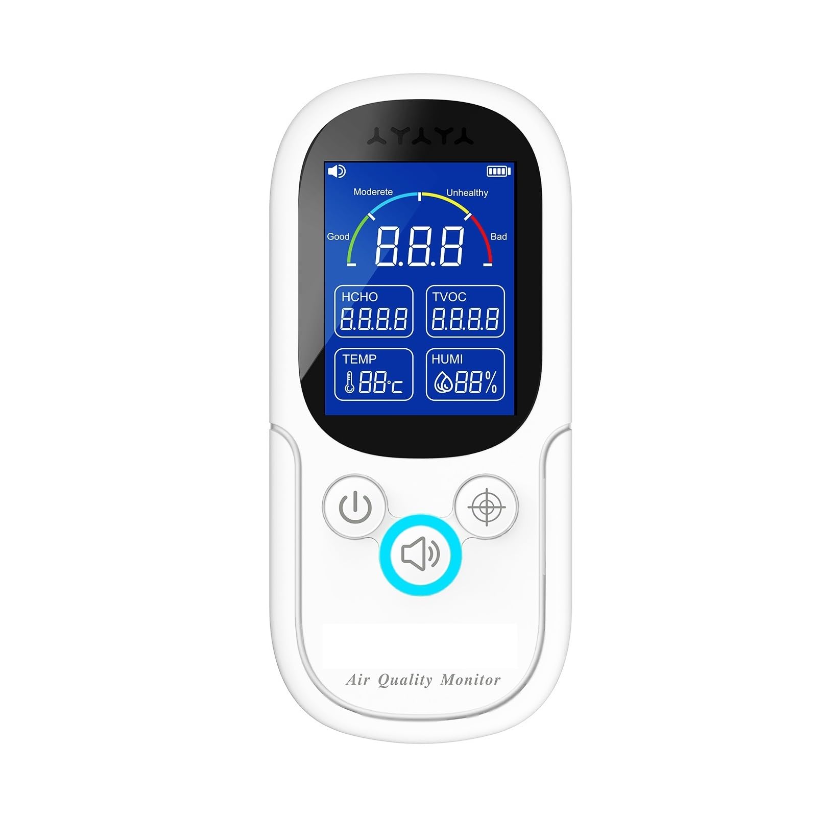 Contador de partículas de aire Monitor de calidad del aire, medidor de temperatura y humedad, Detector TVOC HCHO for el hogar, coche, oficina, Hotel, Detector de Gas Monitoreo de la contaminación de l