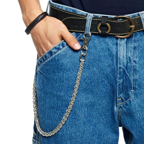 Image of newtro Wallet Chain Men Women Boy Girl, Biker Motorcycle Pants Jean Punk Long Key Chain Black Gold Silver 26 Types