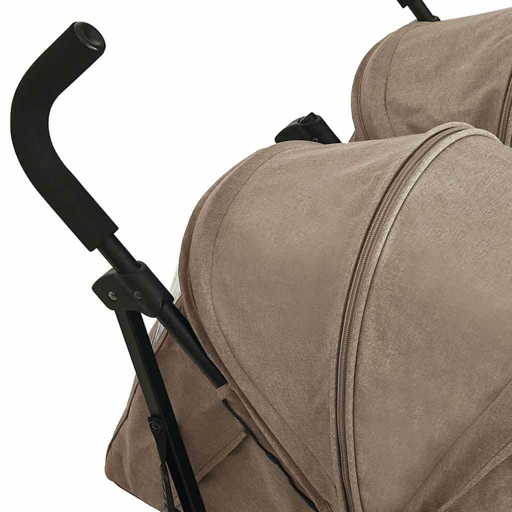 vidaXL Geschwisterwagen Taupe Stahl