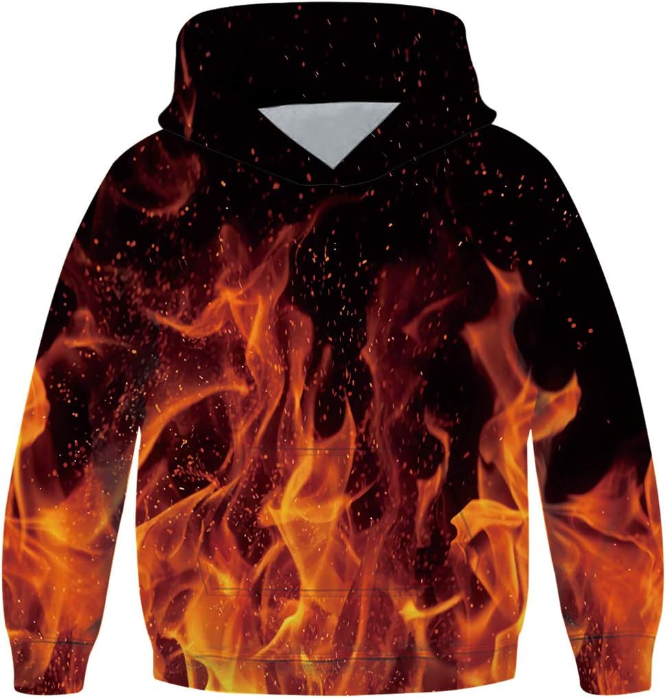 RAISEVERNBoys Girls 3D Print Hoodie Pullover Hooded Fleece Sweatshirts With Pocket For 5-16 Years