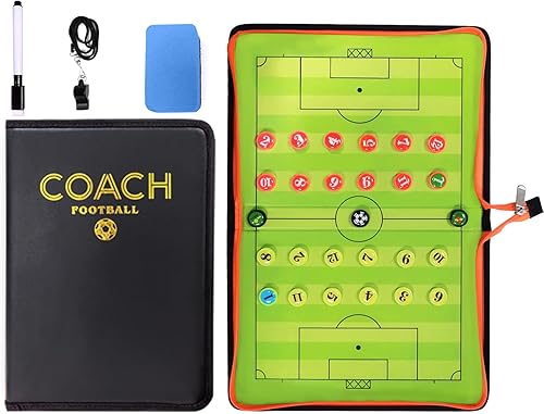 Tabla magnética de entrenamiento de fútbol, bolsa con cremallera, tabla de tácticas de fútbol, tablero de entrenamiento de juego de borrado en seco,